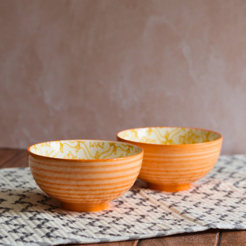 Ceramic Colorful Bowls - Set of 2