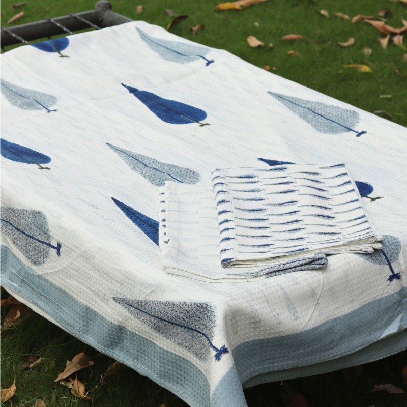 Midnight Palms Waffle Bedcover Set