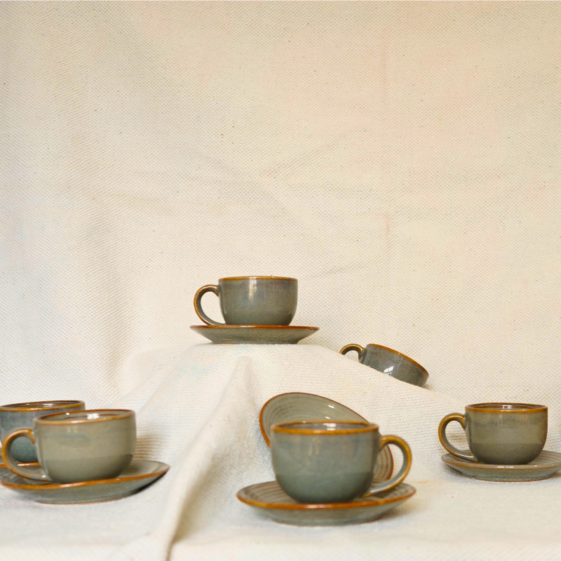 Ceramic Sand dune Glaze Tea Cup Set (set of 6)