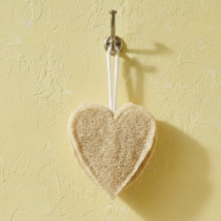 Natural Heart Shaped Loofah - Set of 2